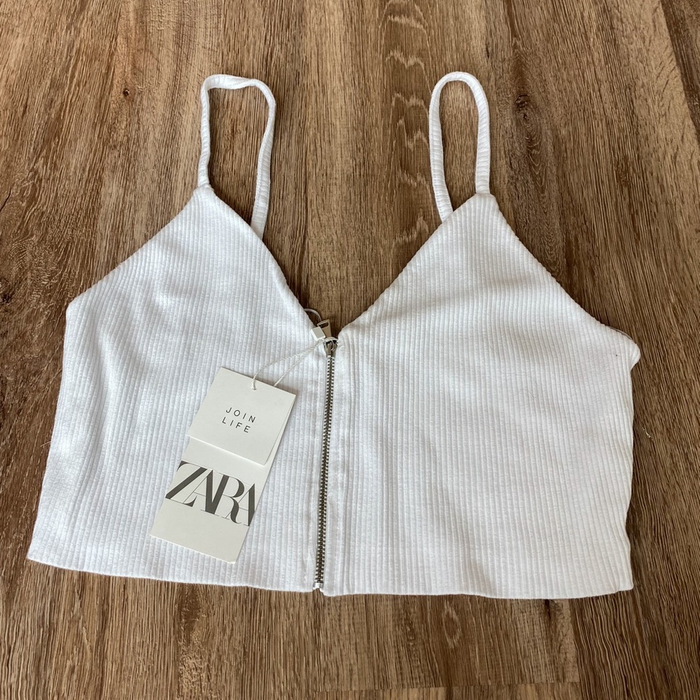 BNWT Zara Zip-Front Crop